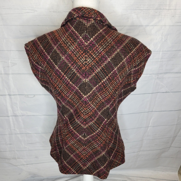 CAbi Wool Blend Plaid Vest Size Medium - Picture 3 of 9
